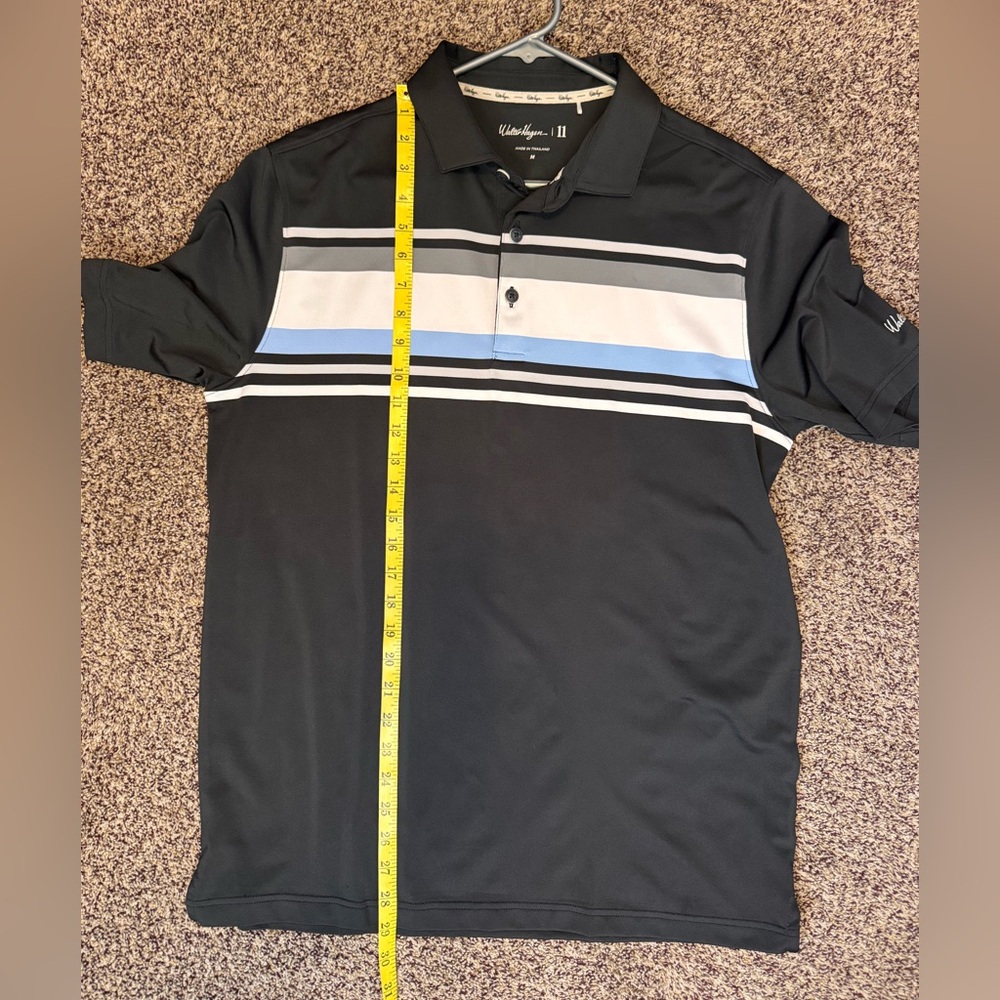 Walter Hagen Golf Polo Shirt  Black Blue Gray White Short Sleeve Size Medium - Picture 7 of 7